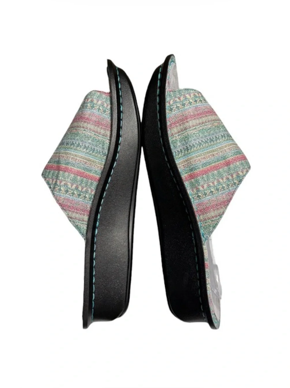 ALEGRIA Kylee Leather Printed Slide Sandals Seascape Starfish EU 41 US 10.5-11 - Picture 6 of 13